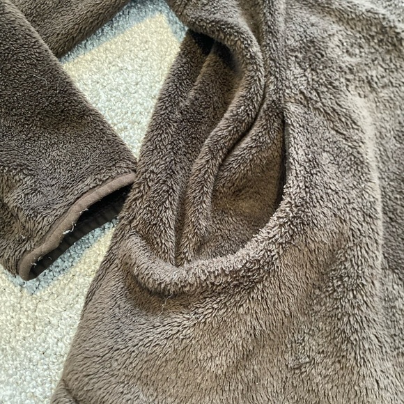 Lands' End Brown Fluffy Fleece Jacket Pullover Size Medium - Picture 7 of 7